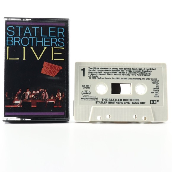 The Statler Brothers Live - Sold Out (Cassette Tape, 1989, Mercury) 838 231-4 - Picture 1 of 5